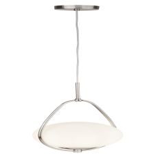 Avalon 1 Light Ball Pendant, Satin Silver With Opal Glass