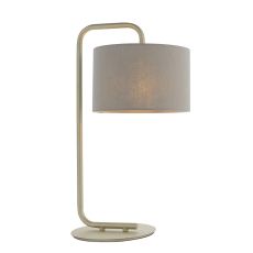 Chic 1 Light E14 Champagne Table Lamp With Inline Switch C/W Slate Grey Shade
