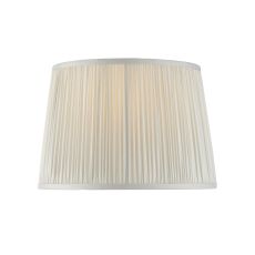 Wentworth 12" Silver Satin 100% Silk Tapered Hand Stitched Single Pinch Pleats Fabric Shade