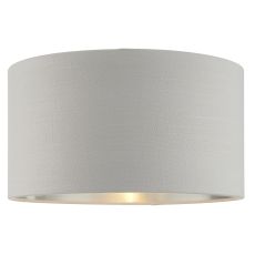 Highclere 14" Silver Linen Mix Fabric Shade With Brushed Metallic Inner