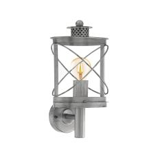 Hilburn 1, 1 Light E27 Outdoor IP44 Antique Silver UpWall Light With Plastic Transparent Panels