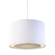 Endon 96043-WH Colette Single Pendant White Fabric/Polished Chrome Finish