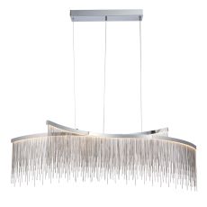 Orphelisbon 2 Light 31W 758lm 3000K Warm White Chrome LED Integrated Adjustable Pendant With Silver Effect Chains