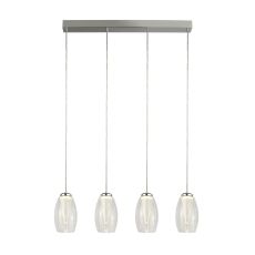 4 Light LED Bar Pendant With Clear Glass