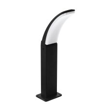Fiumcino 1 Light LED Outdoor Integrated IP44 Black Pedestal With White Plastic Diffuser
