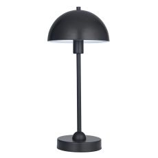 Saroma 1 Light E14 Matt Black Domed Table Lamp With Inline Switch