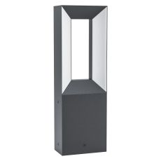 Riforano  1 Light LED Integrated Outdoor IP44 Black Pedestal With Plastic White Diffuser