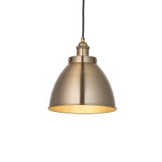 Franklin 1 Light E27 Antique Brass Adjustable 235mm Dome Pendant