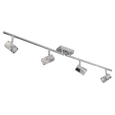 LED Blocs - 4 Light Spotlight Split-Bar, Chrome, Clear Glass (Ice Cube)