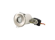 Agni GU10 Fixed Fire Rated Downlight, Satin Nickel, IP65, Cut Out: 75mm