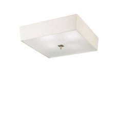 Akira Square Ceiling 4 Light E27, Antique Brass/Frosted Glass With Ccrain Shade