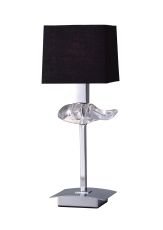 Akira Table Lamp 1 Light E14, Polished Chrome With Black Shade