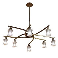 Alaska GU10 Pendant Convertible To Semi Flush 8 Light L1/SGU10, Antique Brass, CFL Lamps INCLUDED