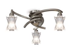 Alaska GU10 Ceiling 3 Light L1/SGU10, Satin Nickel, CFL Lamps INCLUDED