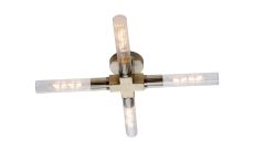 Amak 4 Light Ceiling, E27, IP44, Antique Brass