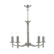 Ambassador 5 Light E14 Satin Chrome Adjustable Or Dual Mount Ceiling Pendant