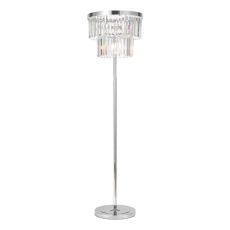 Angel 6 Light E14 Floor Lamp Polished Chrome with Crystal