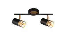 Ankeny 2 Light Linear Bar Spotlight GU10, Black / Painted Gold