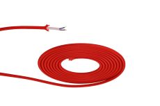 Prema 25m Roll Red Braided 2 Core 0.75mm Cable VDE Approved
