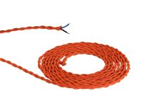 Prema 25m Roll Orange Braided Twisted 2 Core 0.75mm Cable VDE Approved