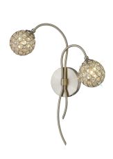 Apollo Wall Lamp 2 Light G9 Satin Nickel/Crystal