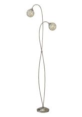 Apollo Floor Lamp 2 Light G9 Satin Nickel/Crystal