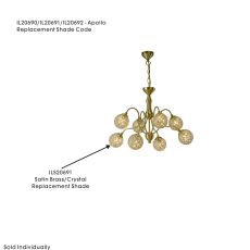 Apollo Shade Satin Brass/Crystal