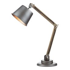 Arken 1 Light E14 Adjustable Raw Wood Table Lamp With Shade