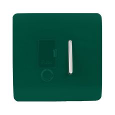 Trendi, Artistic Modern Switch Fused Spur 13A With Flex Outlet Dark Green Finish, BRITISH MADE, (35mm Back Box Required), 5yrs Warranty