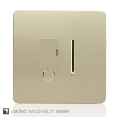 Trendi, Artistic Modern Switch Fused Spur 13A With Flex Outlet Champagne Gold Finish, BRITISH MADE, (35mm Back Box Required), 5yrs Warranty