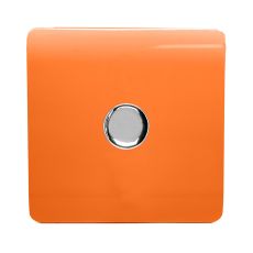 Trendi, Artistic Modern 1 Gang 1 Way LED Dimmer Switch 5-150W LED / 120W Tungsten, Orange Finish, (35mm Back Box Required), 5yrs Warranty
