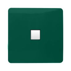 Trendi, Artistic Modern Single PC Ethernet Cat 5 & 6 Data Outlet Dark Green Finish, BRITISH MADE, (35mm Back Box Required), 5yrs Warranty