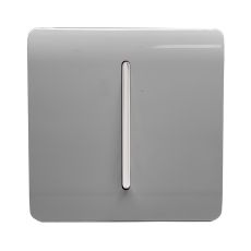 Trendi, Artistic Modern 1 Gang Retractive Home Auto.Switch Light Grey Finish, BRITISH MADE, (25mm Back Box Required), 5yrs Warranty