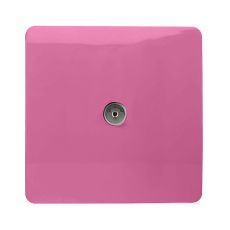 Trendi, Artistic Modern TV Co-Axial 1 Gang Pink Finish, BRITISH MADE, (25mm Back Box Required), 5yrs Warranty
