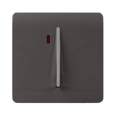 Trendi, Artistic Modern 45 Amp Neon Insert Double Pole Switch Dark Brown Finish, BRITISH MADE, (35mm Back Box Required), 5yrs Warranty