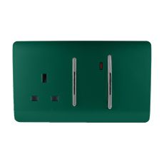Trendi, Artistic Modern Cooker Control Panel 13amp with 45amp Switch Dark Green Finish, BRITISH MADE, (47mm Back Box Required), 5yrs Warranty
