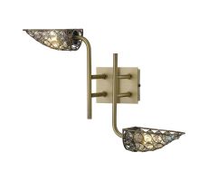 Ashton Wall Lamp 2 Light G9 Antique Brass/Crystal
