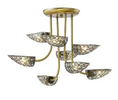 Ashton Pendant 8 Light G9 Antique Brass/Crystal