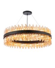 Asner 1m 32 Light G9, Pendant Round, Satin Black / Amber Item Weight: 29.51kg