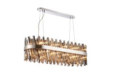 Asner 1m 24 Light G9, Pendant Oblong, Polished Nickel / Smoke Item Weight: 22.65kg