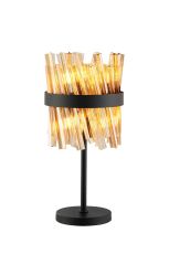 Asner 6 Light G9, Table Lamp, Satin Black / Amber