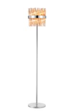 Asner 8 Light G9, Floor Lamp, Polished Nickel / Amber