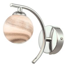 Atiya 1 Light G9 Polished Chrome Wall Light With Planet Style Glass