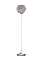 Ava Floor Lamp 5 Light G9 Polished Chrome/Crystal c/w Foot Switch