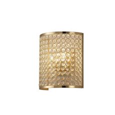 Ava Wall Lamp Rectangle 2 Light G9 French Gold/Crystal