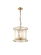 Avano Pendant / Semi Ceiling Convertible, 3 x E14, Antique Brass / Clear