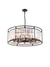 Avano Pendant, 10 x E14, Satin Black / Clear