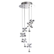 Aviva Pendant 6 Light 4000K LED Polished Chrome/Crystal