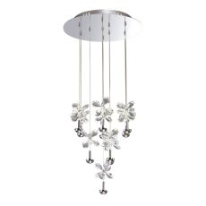 Aviva Pendant Round 10 Light 4000K LED Polished Chrome/Crystal