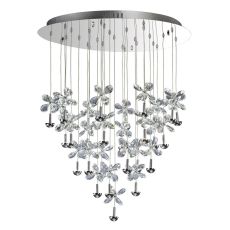 Aviva Pendant Round 28 Light 4000K LED Polished Chrome/Crystal